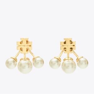 TORY BURCH MOONDANCE PEARL FRONT-BACK EARRINGS